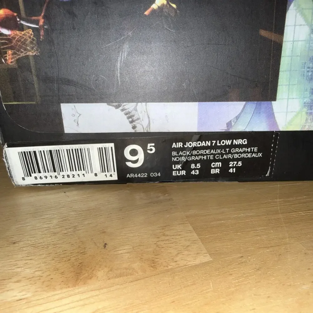 RARE Air Jordan 7 Retro Low ‘Bordeaux’ Size 9.5 With Original Box